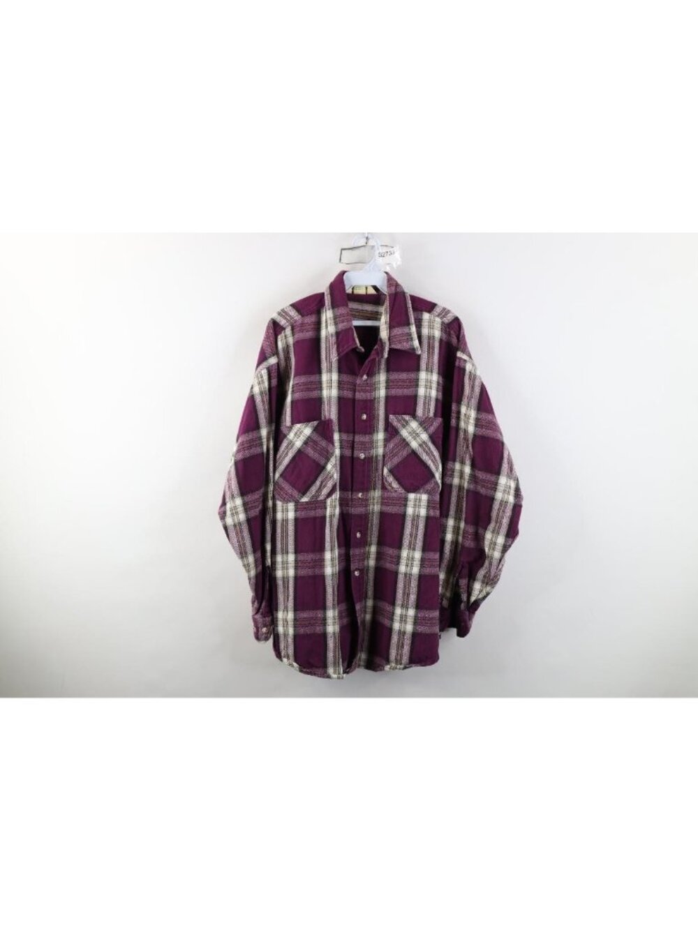 Vintage 70s 80s Streetwear Mens XL Heavyweight Flannel Button Shirt Plaid USA